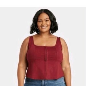 Women's Burgundy Vest / Sleeveless Top